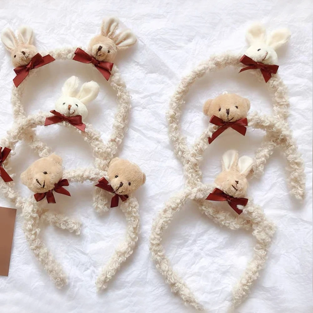 Волосатая лента новой моды для девочек и женщин, ручная работа, милые ушки кролика и медведя, головная повязка на Cartoon.