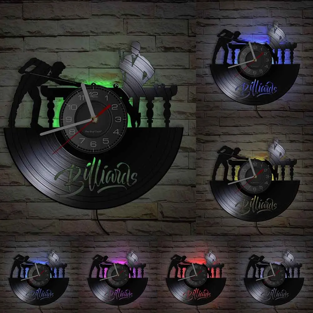 Декоративные настенные часы для бильярда снукер бильярдный стол виниловый
