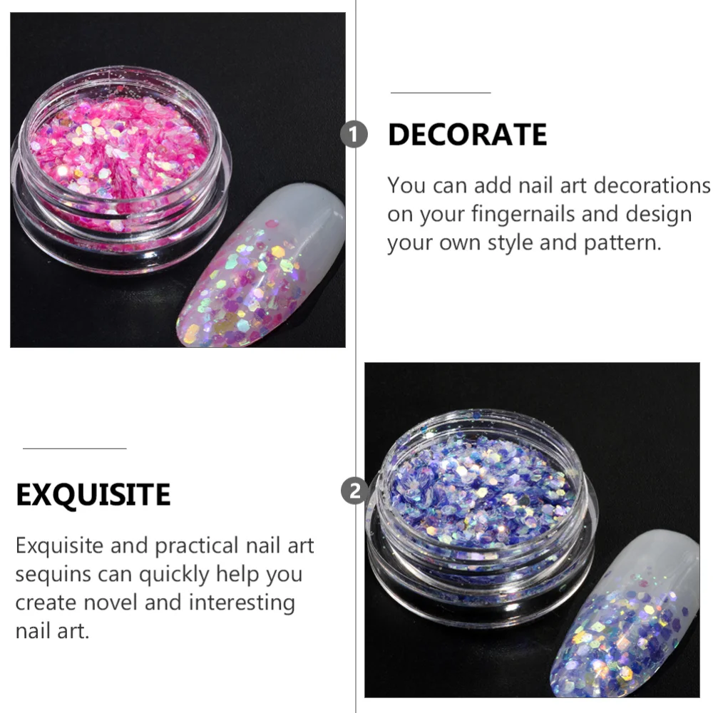 

12 Boxes Shiny Nail Art Sequin DIY Nail Glitter Sticker Manicure Sequin