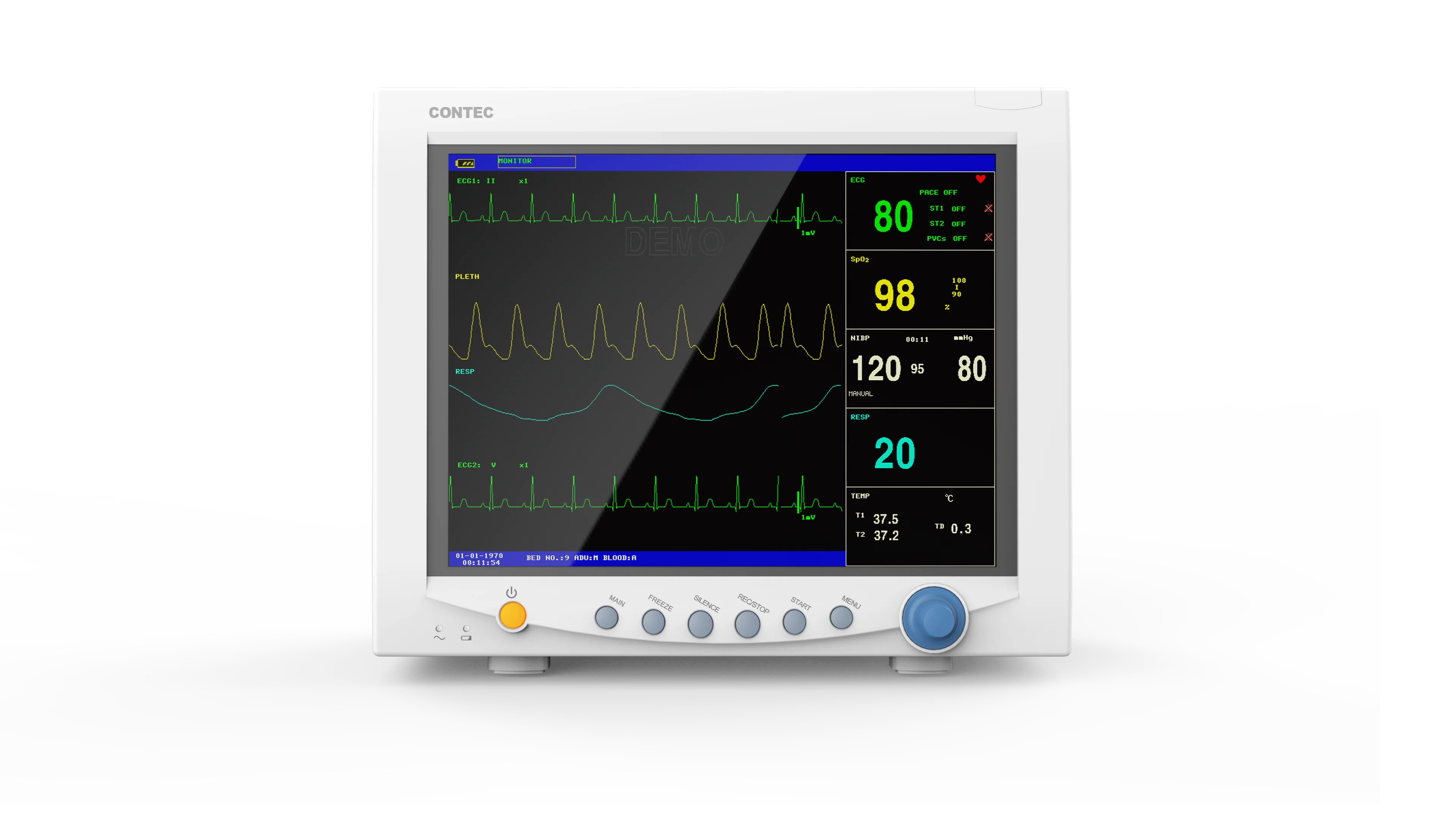 CONTEC CMS7000 Patient Monitor ECG RESP SpO2 PR NIBP and dual-channel TEMP ICU | Красота и здоровье