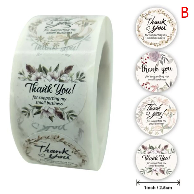 

500pcs/oll flower thank you stickers scrapbooking for gift decoration stationery sticker seal label handmade custom sticker