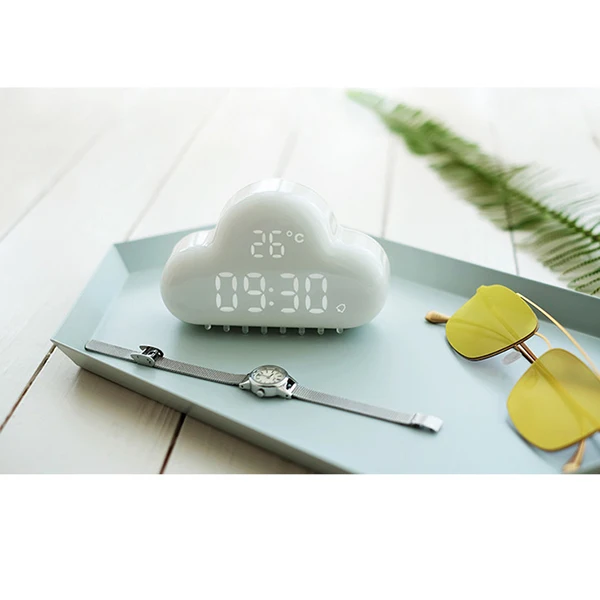 

Cloud Digital Alarm Clock, Touch Control USB rechargeable Sound Control Electronic Temperature Calendar 3d intelligent digital c