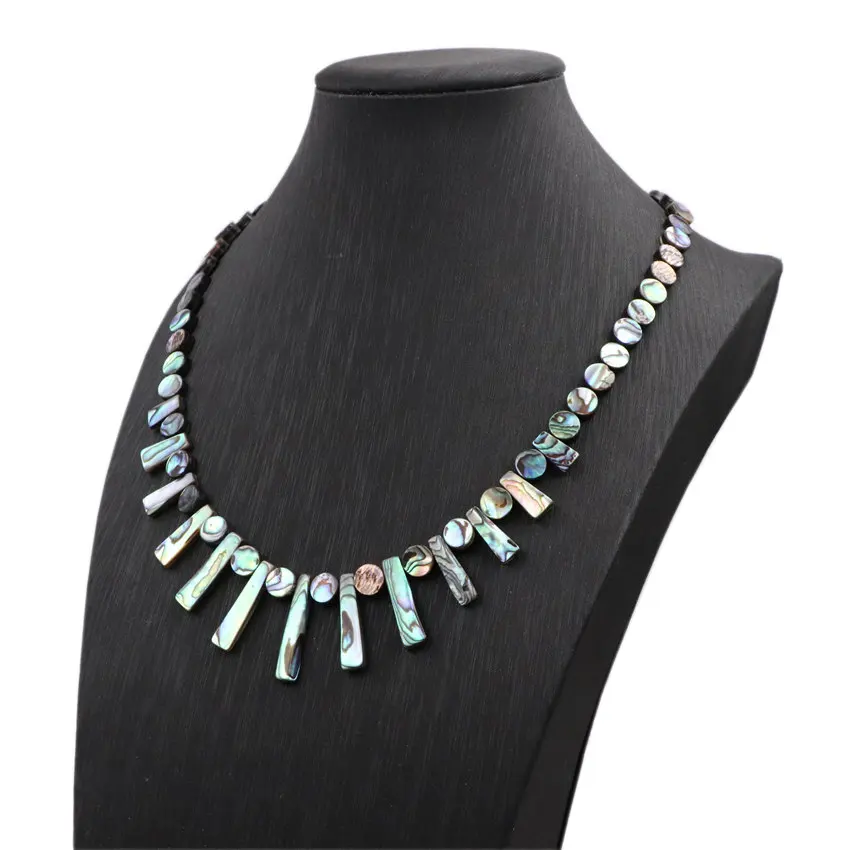 Новый Зеландский Абалон оболочки ожерелье со свисающими бусинами натуральный