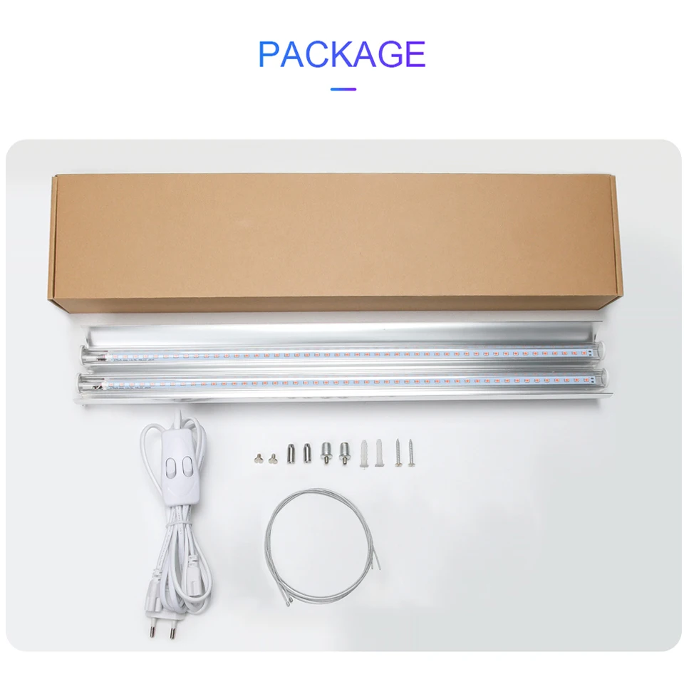 50cm Led Lamp Hanging Phytolamp For Plants Full Spectrum Strip Hydroponic Indoor Plant Grow Spotlight Cover Double Tube | Лампы и