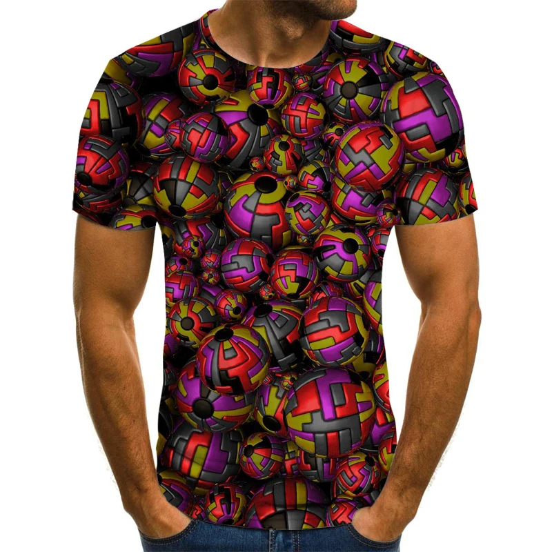 

Summer Psychedelic 3D T-shirt Men's and Women's Printed Short-sleeved Casual Black Hole Alternative Clothing Street Hip-hop Shir