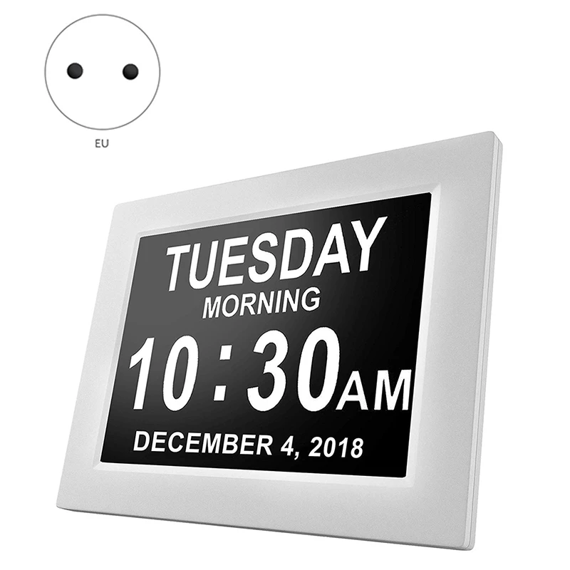 С цифровым календарем и будильником день часы с 8 дюймов Большой Sn Дисплей Am Pm 5