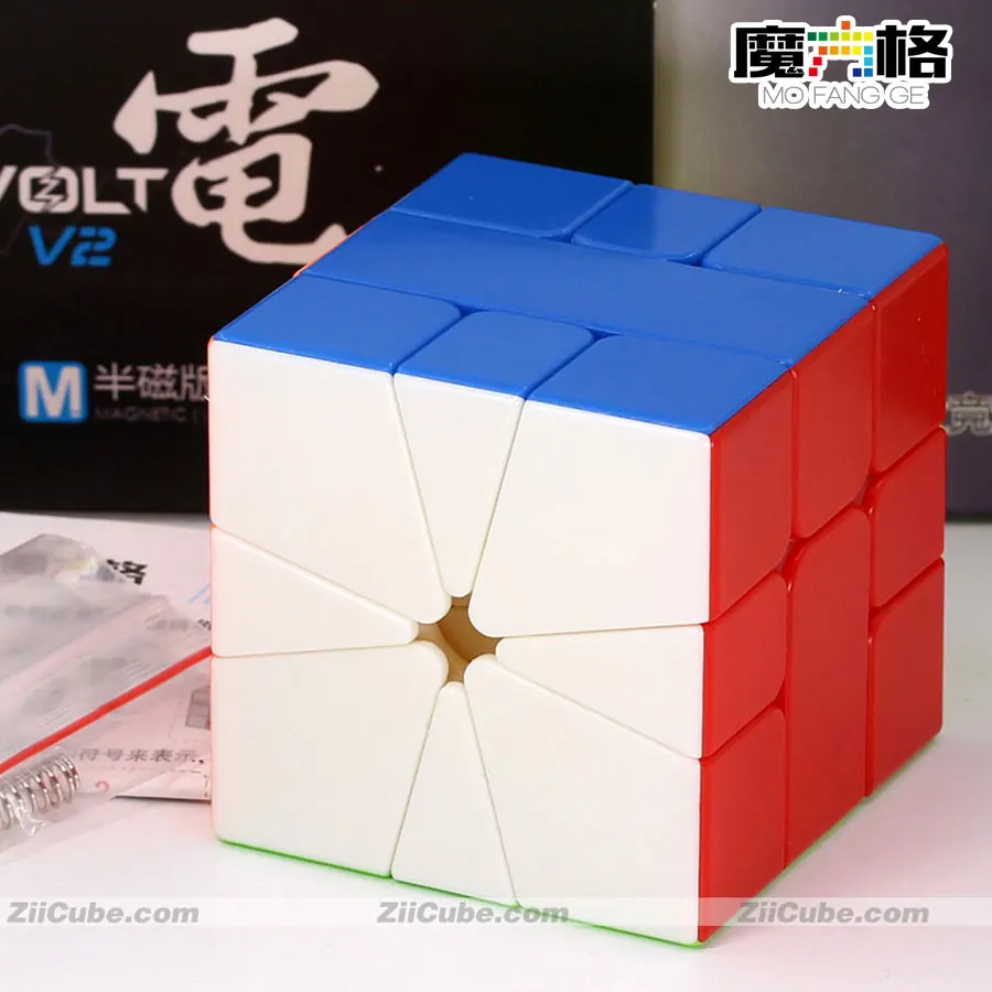 Магический кубик пазл QiYi MoFengGe Xman SQ 1 Volt V2 SQ1 UD черные стикеры и наклейки