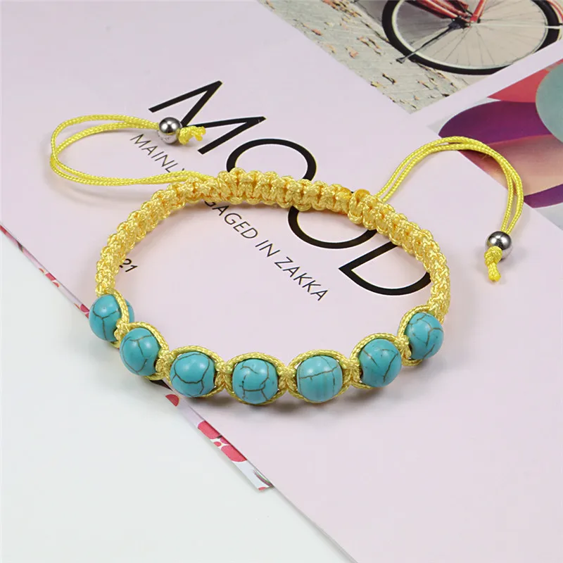 Рукоделие ткачество натуральный камень браслет Beads ISES бусы Boho веревка для мужчин Молящиеся Йога ювелирные изделия ручной работы подарок blessding любовь женский браслет