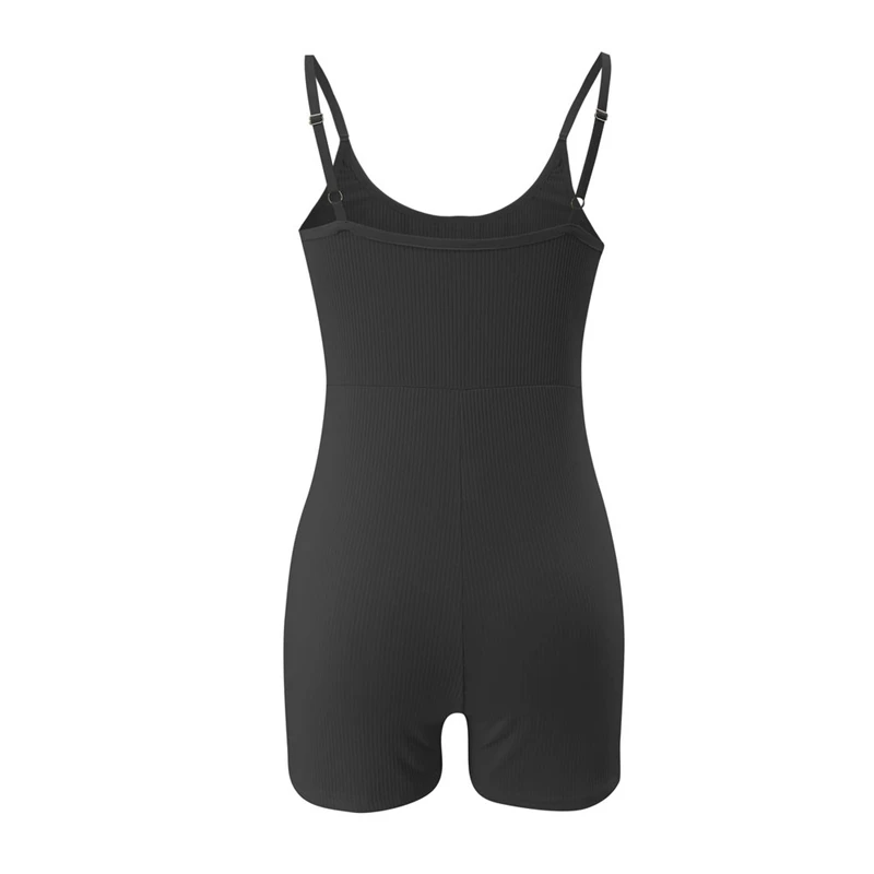 

Women's Sling Button U-Neck Shirts Casual Slim Jumpsuit