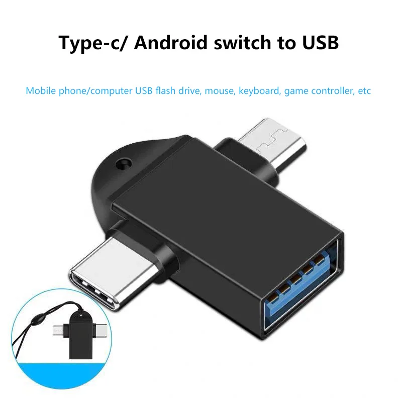 Адаптер 2 в 1 Type C Micro USB OTG для Android Huawei преобразователи передачи планшетов жестких