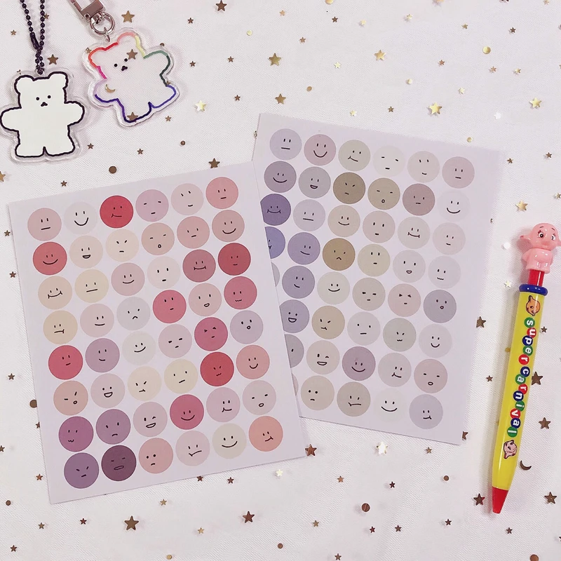 Комплект из 2 предметов смайлик выражение декоративные стикеры нерегулярные в
