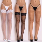 Порно Сексуальные Чулки до бедра кружевная отделка женское ажурное белье горячее нижнее белье Экзотические сетчатые обтягивающие Свадебные колготки женское нижнее белье
