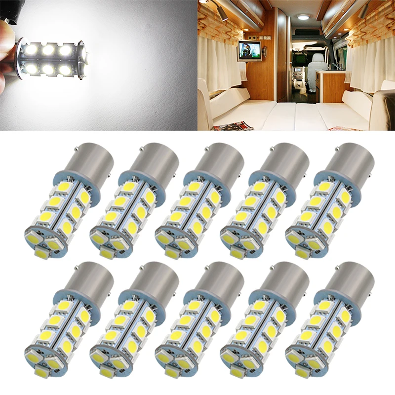 

10Pcs 1156 BA15S 18SMD 5050 LED Bulb Lamp P21W Turn Signal Reverse Lights Car Source Parking Light DRL Bulbs White 12V