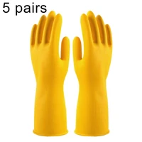 5 pairs long sleeve anti skid waterproof household dishwashing latex gloves