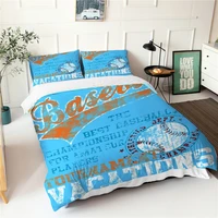 bedroom comforter set baseball design duvet cover sports style double bedspread with pillowcases fabic bed linen