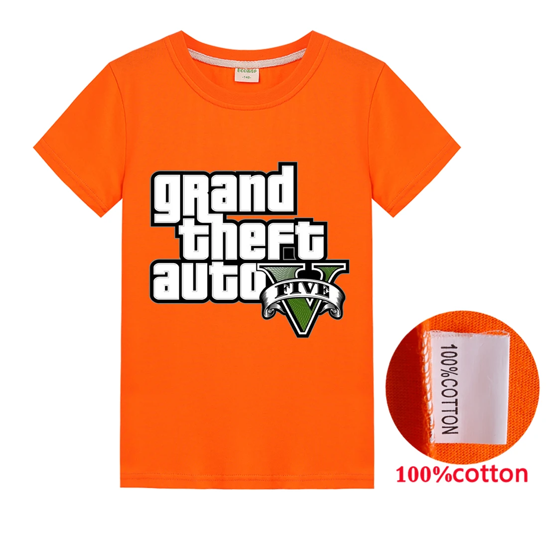 T1213 Новые летние футболки детская одежда для мальчиков с принтом «Grand Theft Auto GTA 5» хлопковые футболки с короткими рукавами Топы для малышей, Детская толстовка с капюшоном - Цвет: T1213
