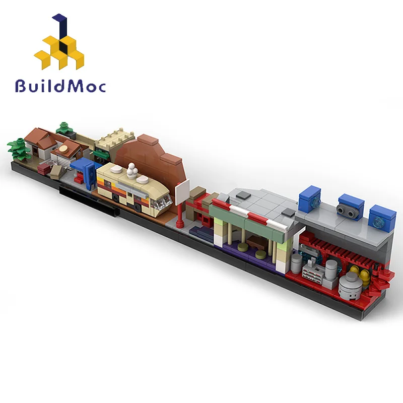 

Buildmoc Ideas Back to the Future Breaking Bad City Skyline Architecture MOC Creative Street View Model Building Blocks Kid Toys