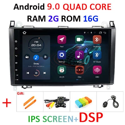 DSP ips 9 ''автомобильный радио мультимедиа 2 Din 4G Android 9 dvd gps для Benz/B200/A B класс/W169/W245/Viano/Vito/W639/Sprinter W906 OBD2 - Цвет: 2G 16G IPS DSP