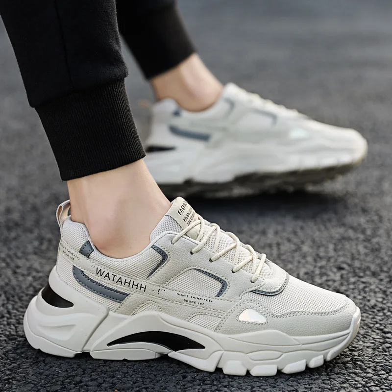 

Men's shoes spring and autumn sports running shoes fashion mesh breathable casual shoes increased thick bottom men's shoes