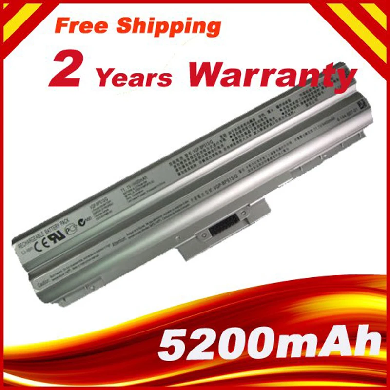 Sliver5200mAh 6Cell Аккумулятор для ноутбука SONY VAIO VGP BPS13/S BPS13A/S BPS21/S BPL21A/B Бесплатная