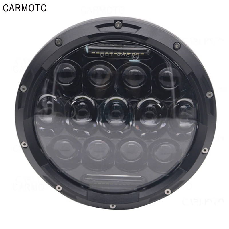 1pcs 7 Inch DOT SAE E9 Motorcycle Headlamp with angle eye Led Headlight 7inch housing bucket trim ring for Touring Electra Glide