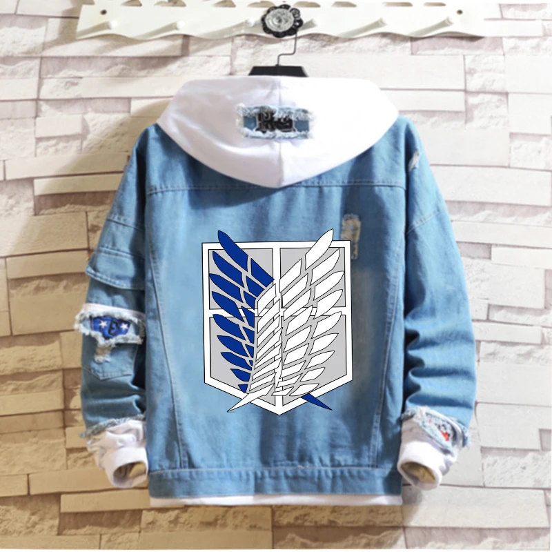 Джинсовая куртка для косплея Леви Аккермана из аниме атака на Титанов модная с