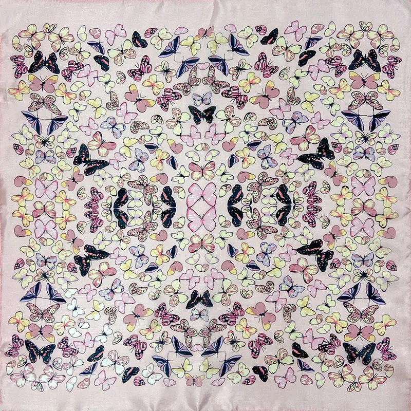 Natural Silk Scarf Women Bandana Female Butterfly Hair for Headband Fashion Women's Square Cool Head |
