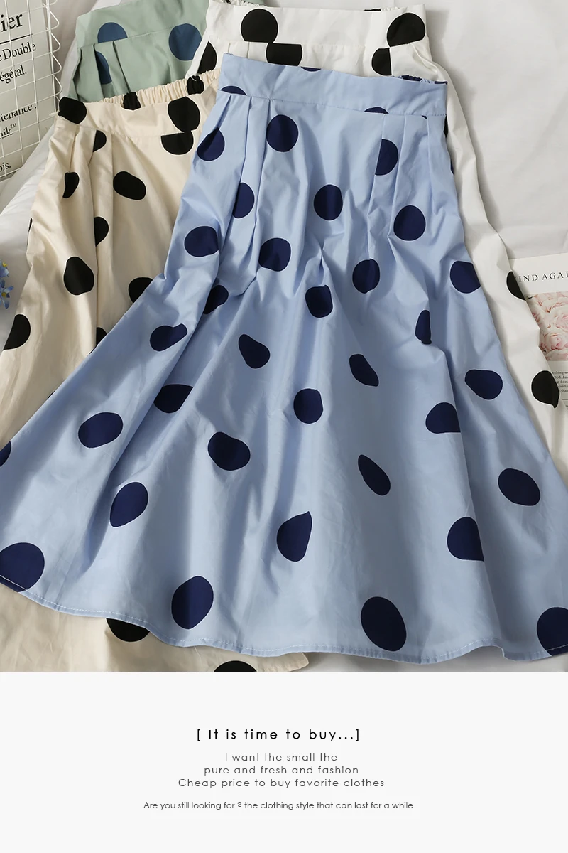 

2021 spring Dot A-line skirts women Skirt