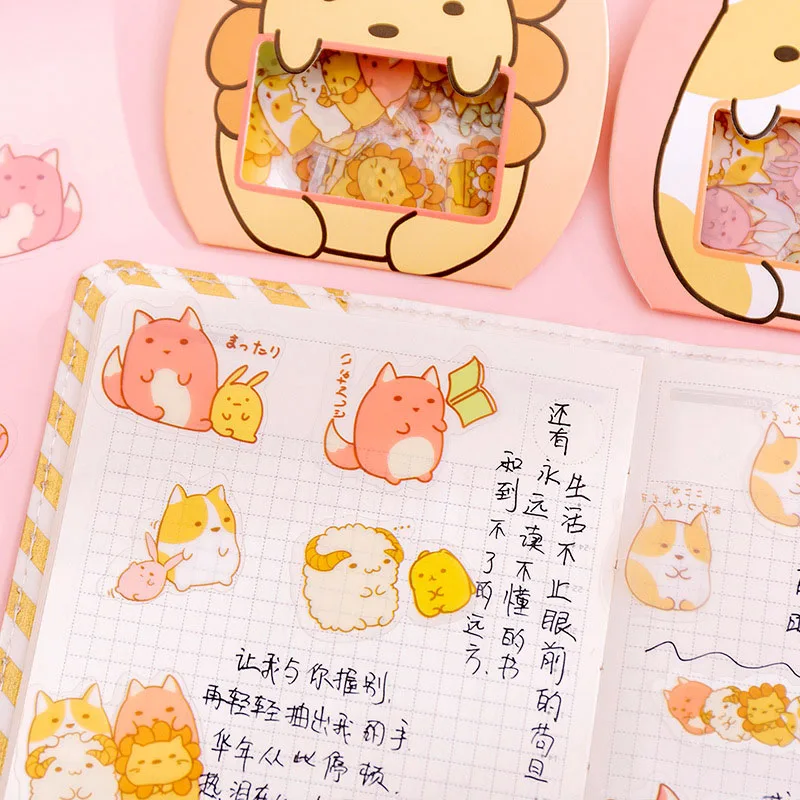 50 шт милые Мультяшные декоративные наклейки s Kawaii животные канцелярские наклейки s ПВХ клейкие наклейки для детей DIY принадлежности для скрапбукинга