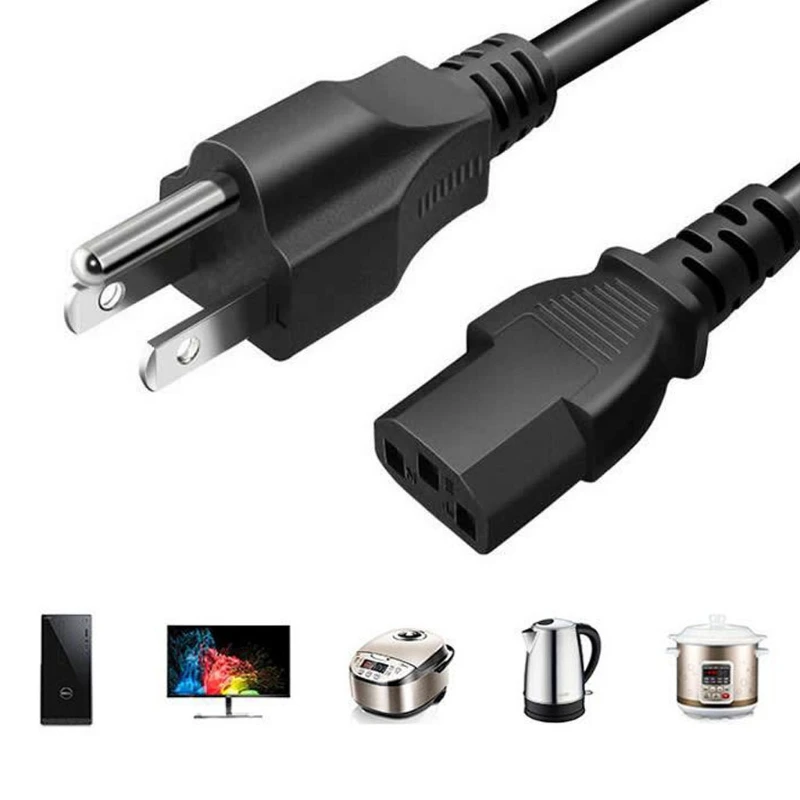 1.5m U.S.Standard Pure Copper Core AC Power Cord Cable Repla