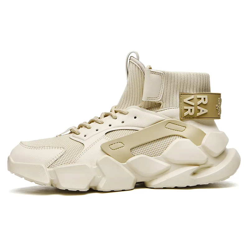 2021 Summer Chunky High-top Men's Sneakers Heighten Fashion Men Casual Shoes New Plus Size White Sneakers Damping Tennis Shoes