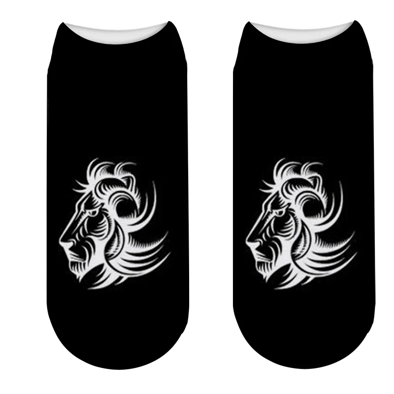 Новинка мужские короткие носки до щиколотки с 3d рисунком татуировки счастливый