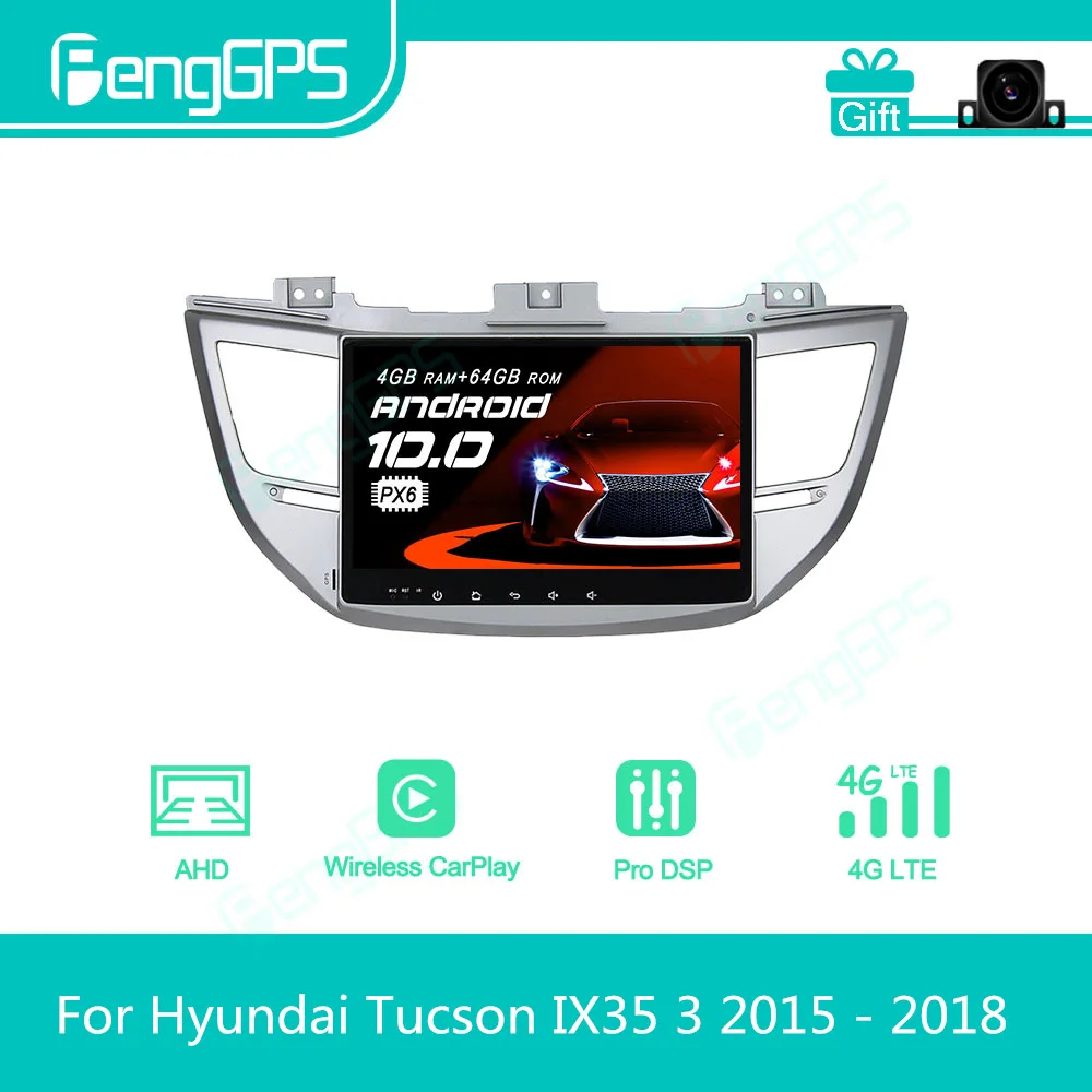 

For Hyundai Tucson IX35 2015 - 2018 Android Car Radio Stereo Multimedia Player 2 Din Autoradio GPS Navigation PX6 Unit Screen