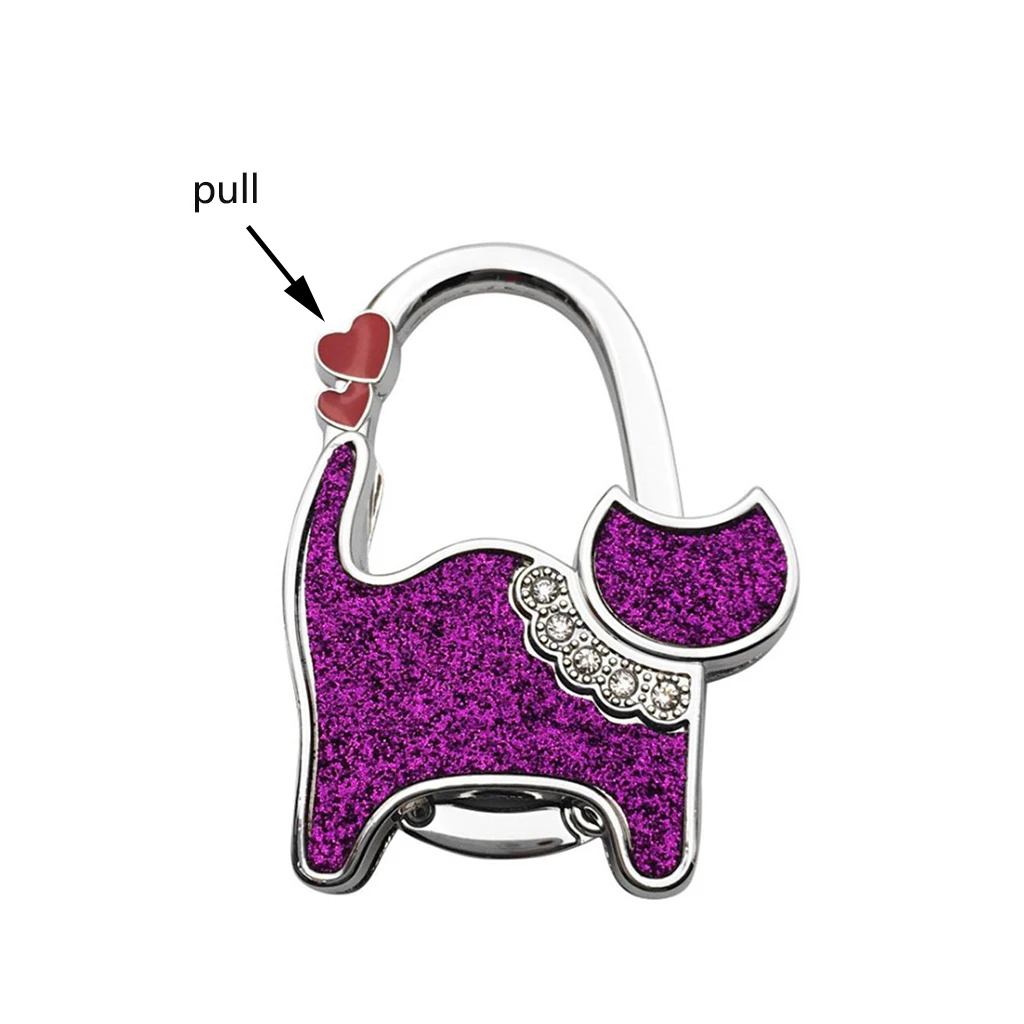 Складная сумка крючок вешалка держатель сплав модные блестящие стразы кошка