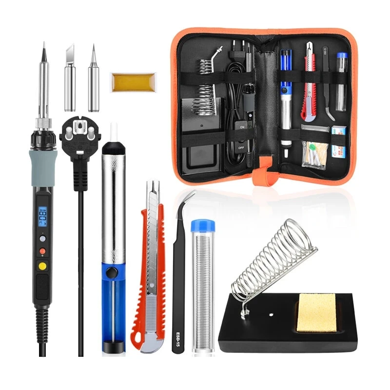 

Digital Soldering Iron kit Electric Soldering Iron Desoldering Pump Soldering Tools with On-Offf Switch - 220V EU Plug