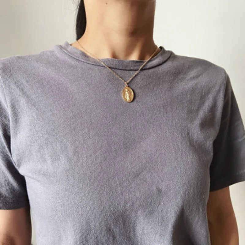 Овальное Брендовое ожерелье для ключицы женские ожерелья подвеска монет