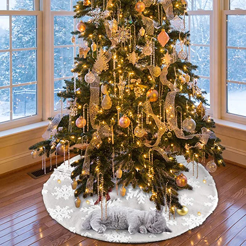 

The latestChristmas Tree Skirt Ornament 90/120CM Diameter Christmas Tree Bottom Decoration Non-woven Fabric Christmas Tree Skirt
