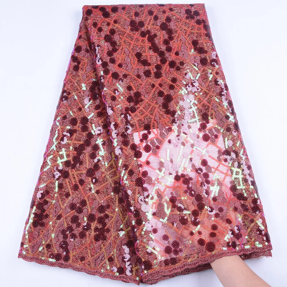 Африканская кружевная ткань 2019 Высококачественная французский шнур с блестками