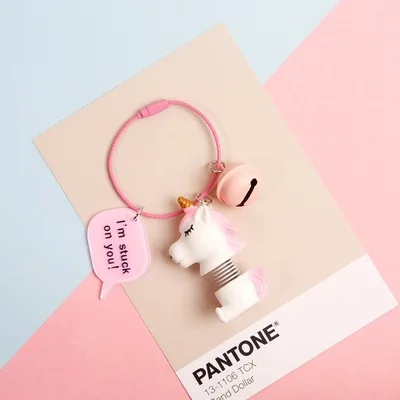 Милый брелок с мультяшными животными креативной вибрирующей головой женская