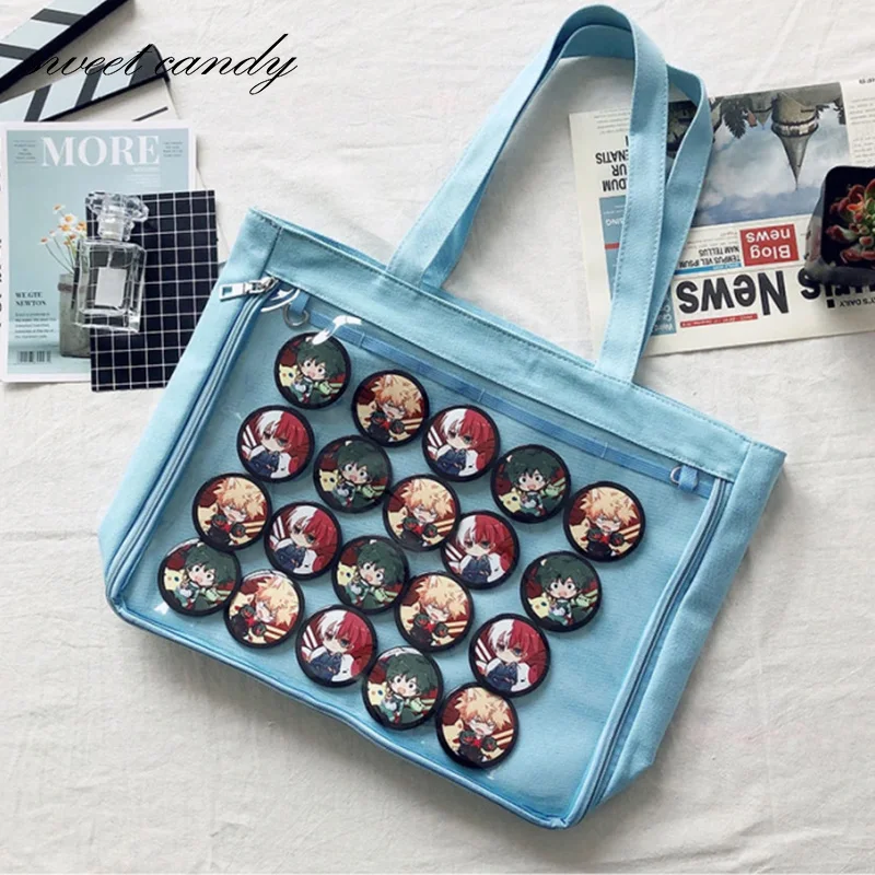 Японские студенческие сумки прозрачная сумка через плечо Canvans односторонняя для