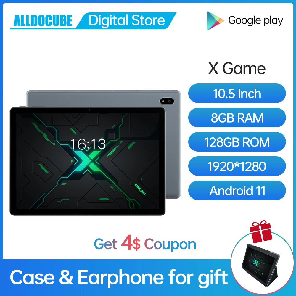 

ALLDOCUBE X Game 10.5in Android 11 Octa Core Tablet PC 8GB LPDDR4 128GB ROM MediaTek P90 4G LTE Tablets 1920×1280px IPS