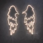 Крылья ангела, неоновые светодиодные огни, индивидуальное украшение для комнаты, для дня рождения, вечеринки, бара, Рождества