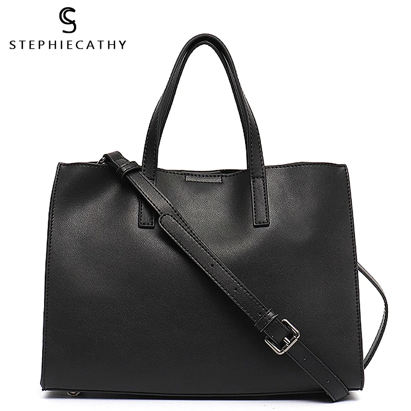 Сумочки SC из натуральной кожи для женщин однотонная сумка на плечо большая