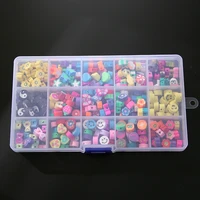 yeyulin 300pcs flower star polymer clay beads sets 15 small cells beaded for diy charms jewelry making handmade accessories