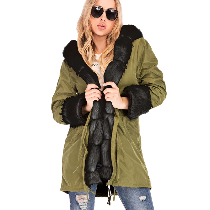 Женская зимняя куртка с камуфляжным принтом пальто капюшоном и длинным рукавом