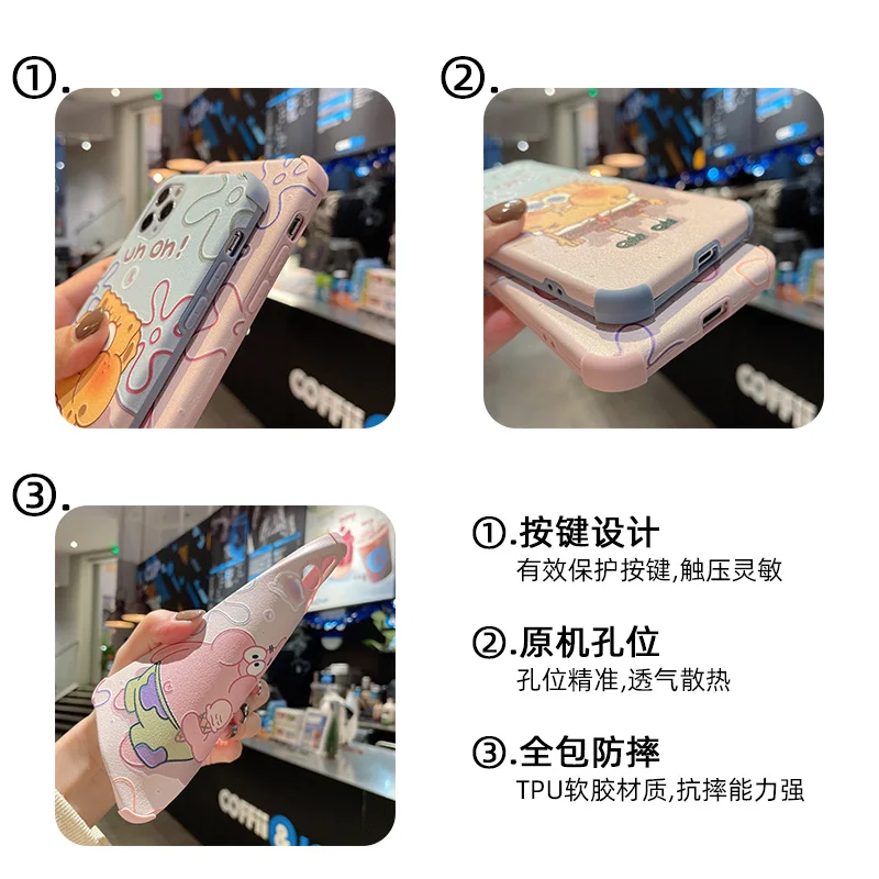 

12 cases for apple IPHONE silicon sponge 11 cases 12 electronics brand soft shell anaglyph + 7/8 couples cartoon boshi