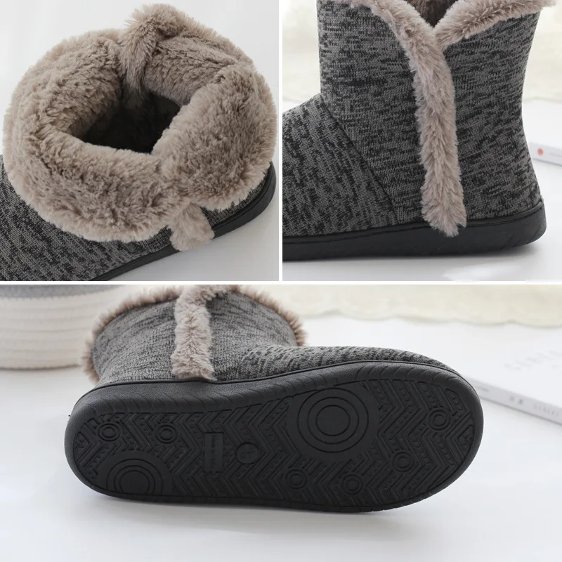 Men Casual Winter Home Slippers Mens Warm Cotton Faux Fur Indoor Flat Shoes Male Comfortable Furry Flats For Bedroom Couples | Обувь