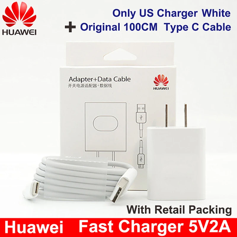 

Original Huawei P30 Lite Charger power Charge 5V/2A EU US power adapter usb type c cable for p20 lite y9 prime 2019 Nova 3 3i 4