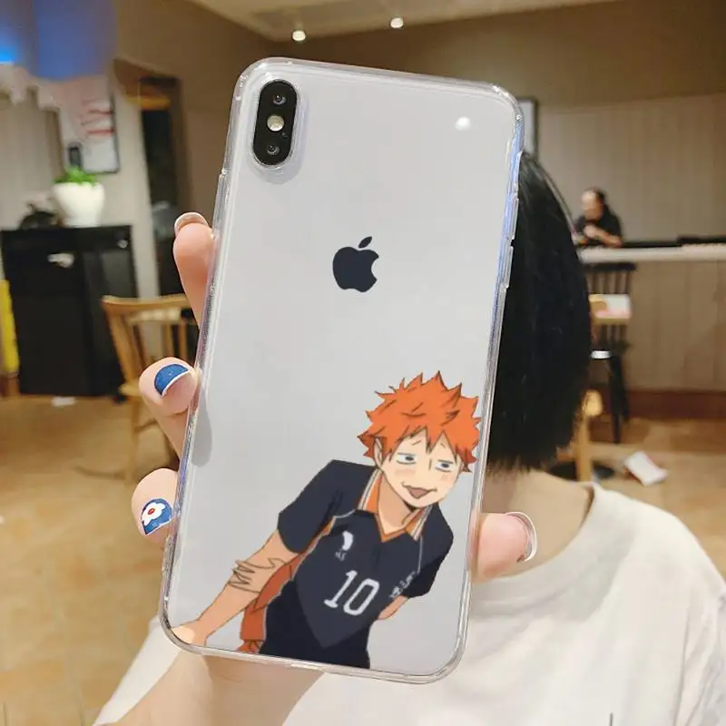 

Haikyuu Hinata Anime Volleyball Phone Case Transparent soft For iphone 5 5s 5c se 6 6s 7 8 11 12 plus mini x xs xr pro max