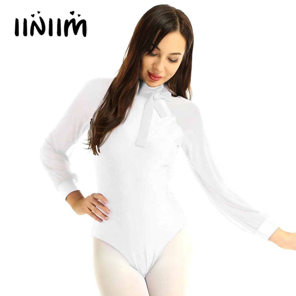 Iiniim для взрослых с длинным рукавом вырезом на спине балетные платья конкурса